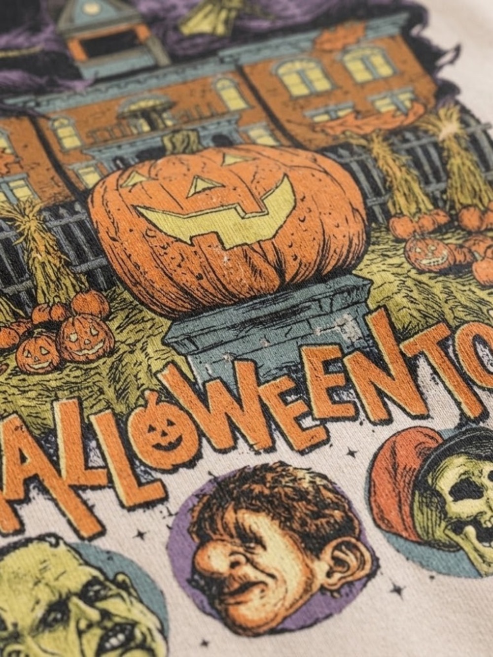 Halloween Town 1998 Movie Graphic Crewneck Sweater - Sand - Picture 4 of 5